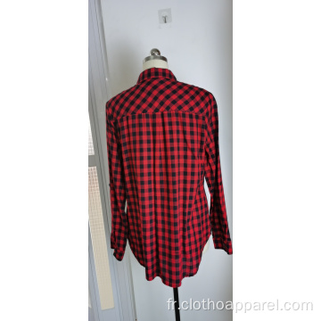 Vente en gros Chemise à carreaux rouge et noire pour dames